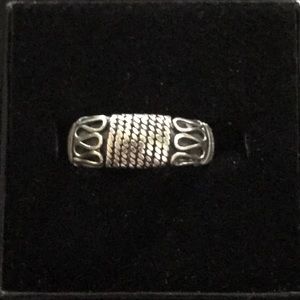 .925 Sterling Silver Oxidised Bali Bamboo design solid Ring